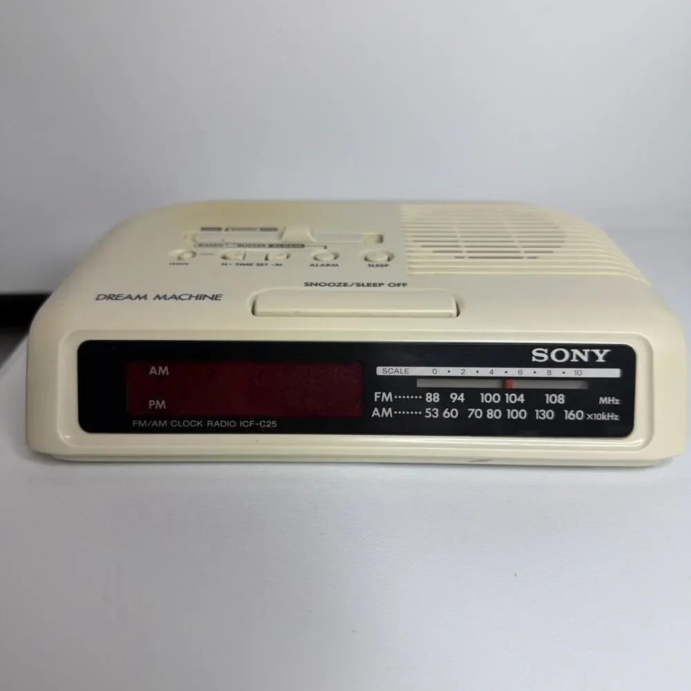 Sony Dream Machine AM/FM Clock Radio - ICF-C25 - Tested Working